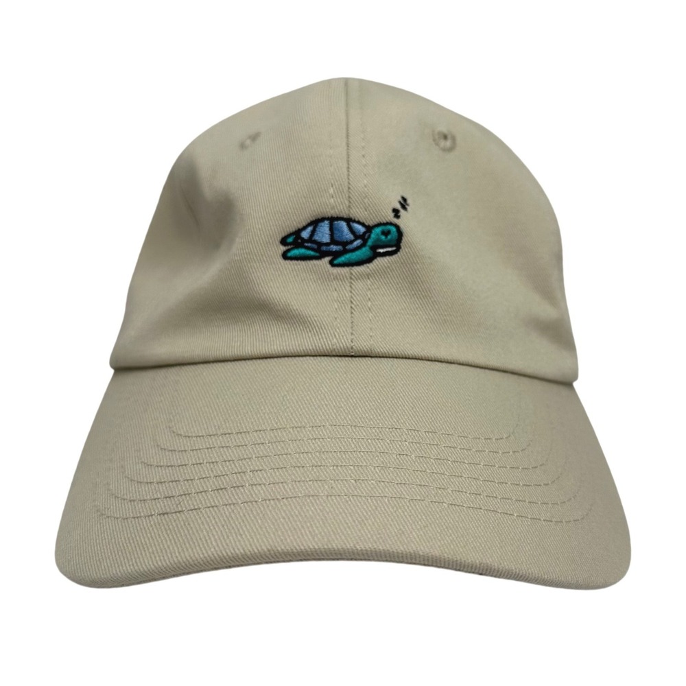 Follow Your Legend Sleeping Turtle Dad Hat Tan Beige Adjustable Baseball Cap